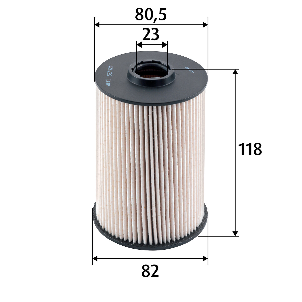 VALEO Brændstof-filter 587924 Filterindsats height_mm_209|Højde [mm]|118 outer_diameter_mm_497|Yderdiameter [mm]|81 outer_diameter_1_mm_978|Yderdiamet