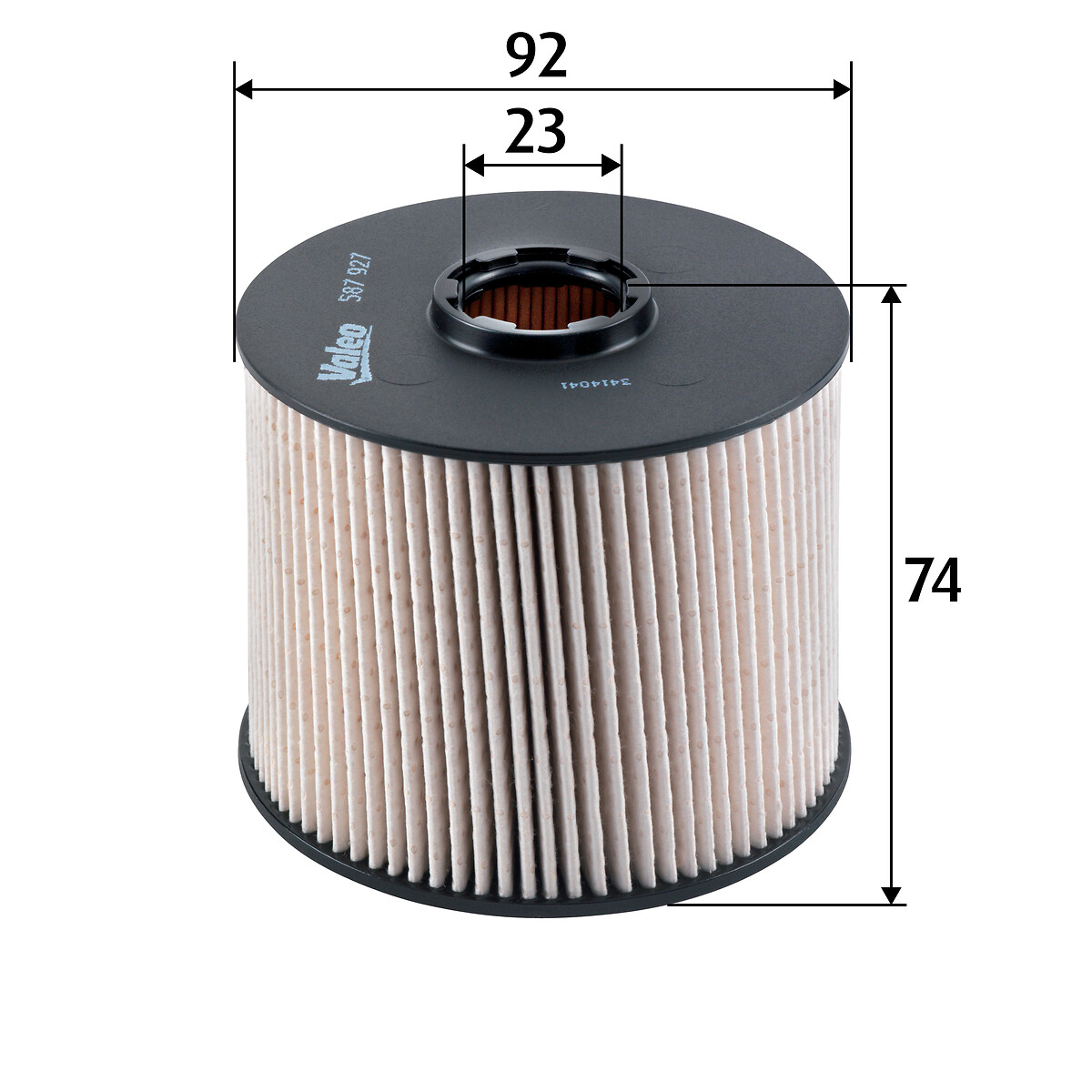 VALEO Brændstof-filter 587927 Filterindsats height_mm_209|Højde [mm]|74 outer_diameter_mm_497|Yderdiameter [mm]|92 outer_diameter_1_mm_978|Yderdiamete