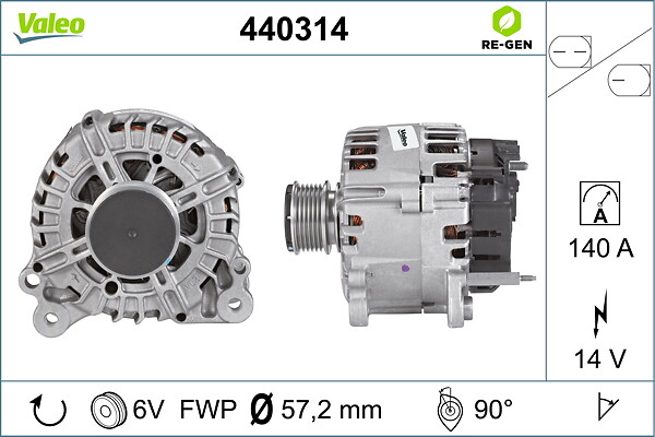 VALEO Generator 440314 for SKODA VW