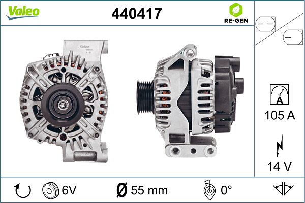 VALEO Generator 440417 for LANCIA FIAT PEUGEOT