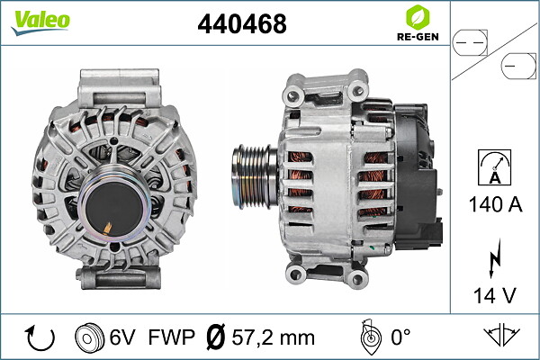 VALEO Generator 440468 for VW (SVW) VW (FAW) CUPRA VW SKODA (SVW) AUDI (FAW)