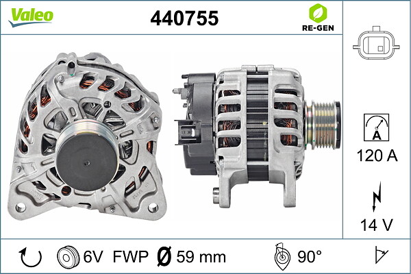 VALEO Generator 440755 for NISSAN DACIA