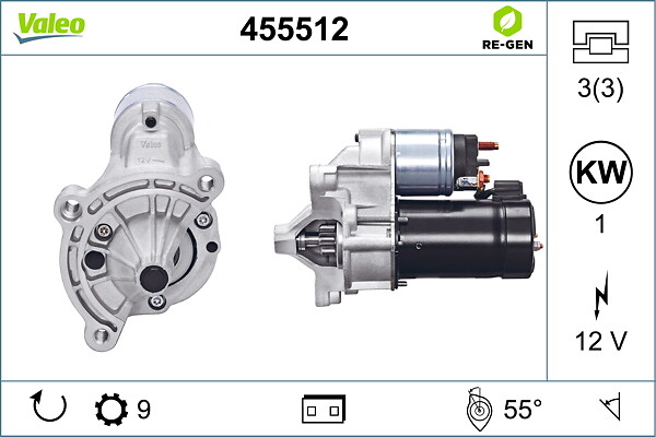 VALEO Starter 455512 for PEUGEOT LANCIA CITROËN FIAT
