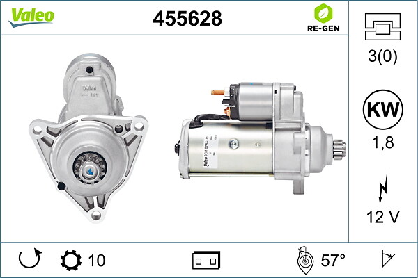 VALEO Starter 455628 for VW