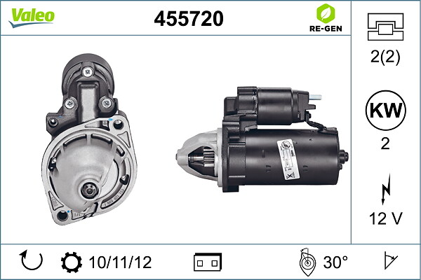 VALEO Starter 455720 for SSANGYONG MERCEDES-BENZ MERCEDES-BENZ (FJDA)
