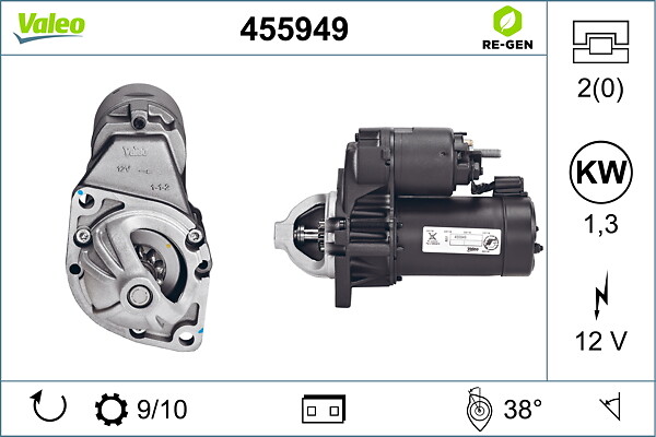 VALEO Starter 455949 for MERCEDES-BENZ