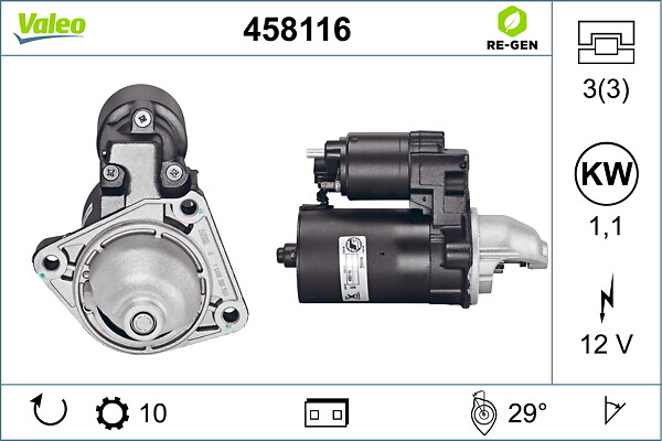 VALEO Starter 458116 for FORD FORD (CHANGAN) VOLVO (CHANGAN) VOLVO FORD ASIA & OCEANIA MAZDA PININFARINA