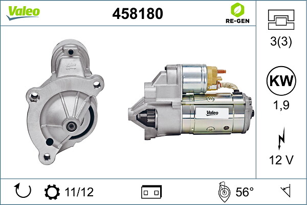 VALEO Starter 458180 for LANCIA PEUGEOT FIAT CITROËN DS TOYOTA