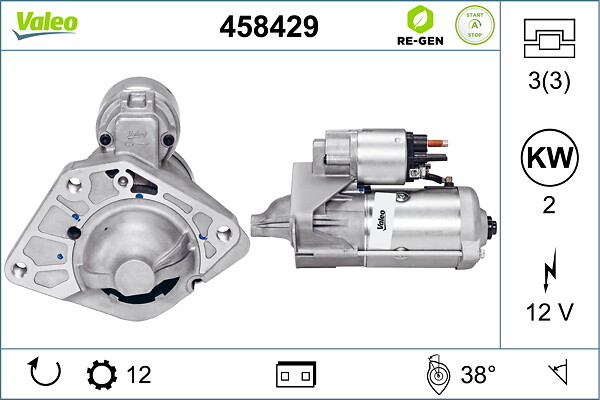 VALEO Starter 458429 for OPEL MERCEDES-BENZ VAUXHALL NISSAN RENAULT
