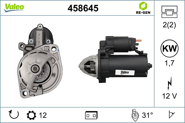 VALEO Starter 458645 for MERCEDES-BENZ