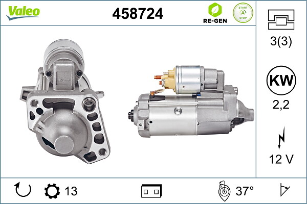 VALEO Starter 458724 for VOLVO VOLVO ASIA GEELY