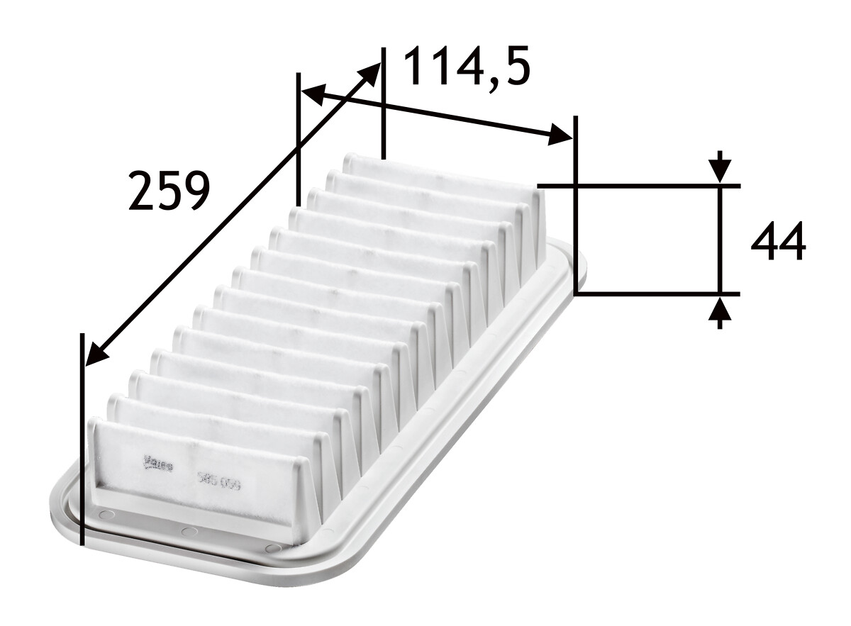 VALEO Luftfilter 585059 Filterindsats length_mm_203|Længde [mm]|257 width_mm_206|Bredde [mm]|115 height_mm_209|Højde [mm]|45 weight_kg_212|Vægt [kg]|0