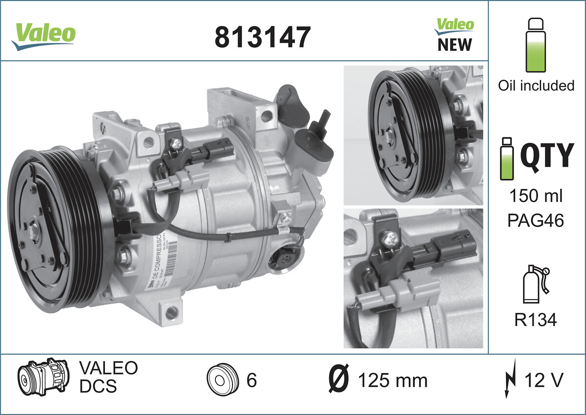 VALEO Kompressor, klimaanlæg 813147 for RENAULT