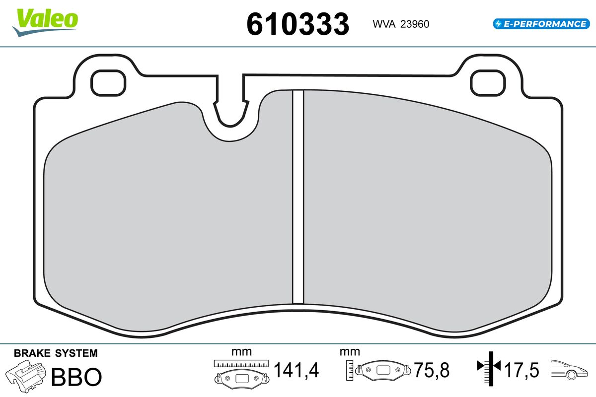 VALEO Bremseklodser 610333 foraksel for MERCEDES-BENZ BRABUS JEEP
