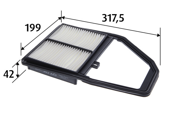 VALEO Luftfilter 585225 Filterindsats length_mm_203|Længde [mm]|317 width_mm_206|Bredde [mm]|200 height_mm_209|Højde [mm]|38 weight_kg_212|Vægt [kg]|0