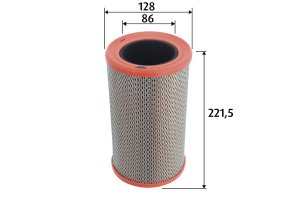 VALEO Luftfilter 585755 Filterindsats height_mm_209|Højde [mm]|220 outer_diameter_mm_497|Yderdiameter [mm]|128 inner_diameter_mm_496|Indvendig diamete
