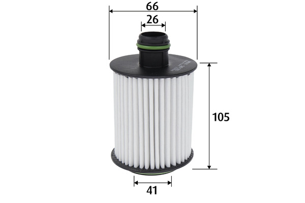 VALEO Oliefilter 586593 Filterindsats height_mm_209|Højde [mm]|105 outer_diameter_mm_497|Yderdiameter [mm]|64 inner_diameter_1_mm_995|Inder diameter 1