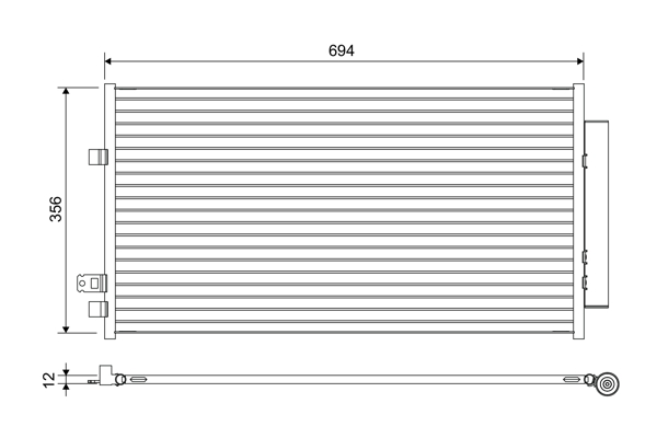 VALEO Kondensor, klimaanlæg 822638 for JEEP