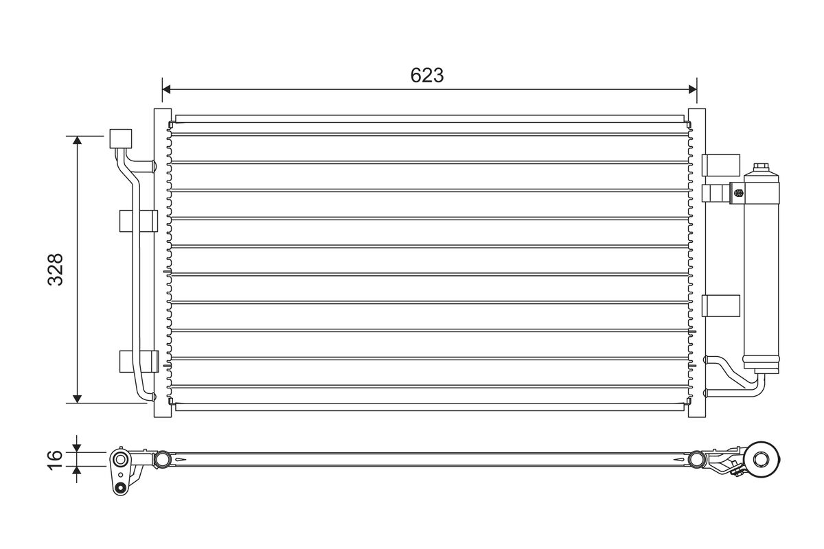 VALEO Kondensor, klimaanlæg 822646 for NISSAN