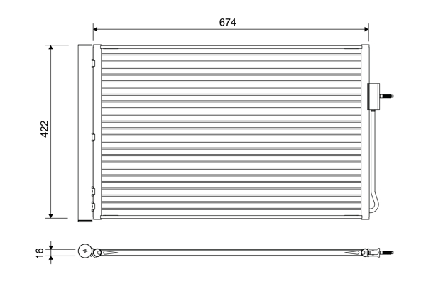 VALEO Kondensor, klimaanlæg 822662 for OPEL CHEVROLET