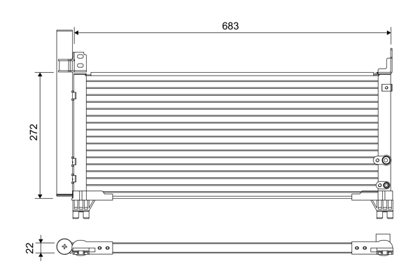 VALEO Kondensor, klimaanlæg 822664 for LEXUS