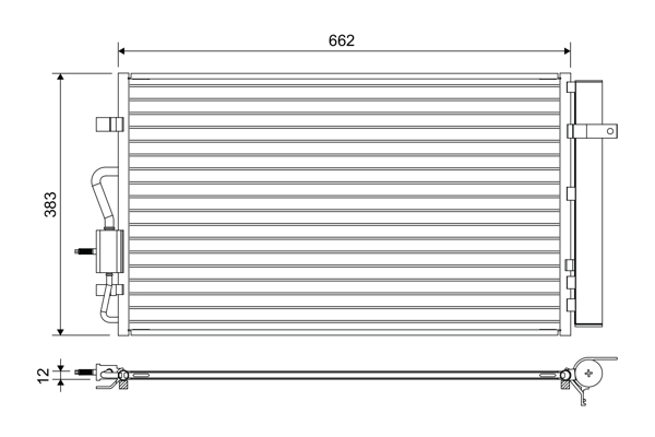 VALEO Kondensor, klimaanlæg 822666 for OPEL BUICK (SGM)