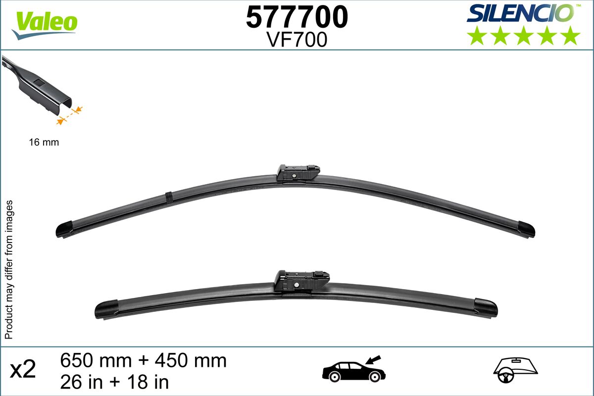 VALEO Viskerblad 577700 foran for KIA