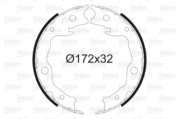 VALEO Bremsebakkesæt, parkeringsbremse 564128 bagaksel for TOYOTA