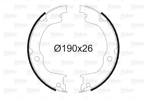 VALEO Bremsebakkesæt, parkeringsbremse 564163 bagaksel for OPEL CHEVROLET