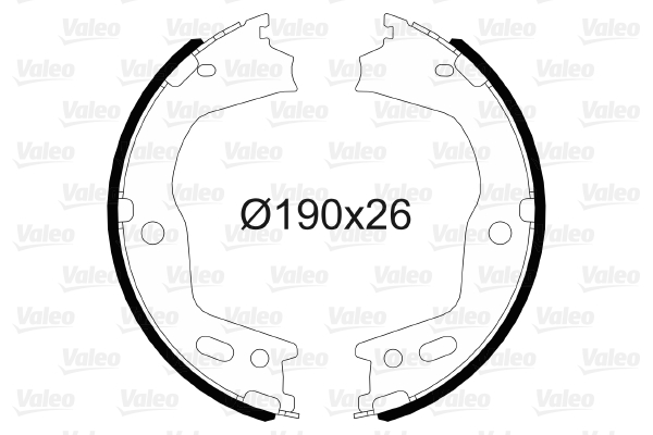 VALEO Bremsebakkesæt, parkeringsbremse 564166 bagaksel for HYUNDAI KIA