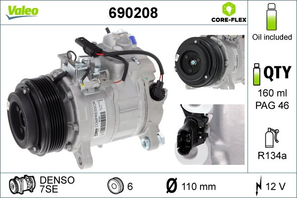 VALEO Kompressor, klimaanlæg 690208 for BMW