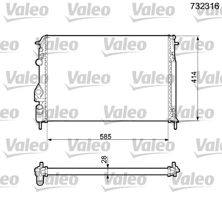 VALEO Køler, motorkøling 732316 for RENAULT