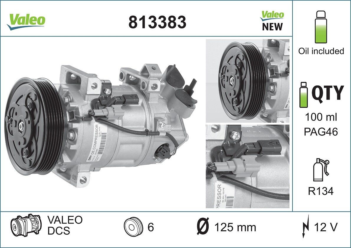 VALEO Kompressor, klimaanlæg 813383 for RENAULT