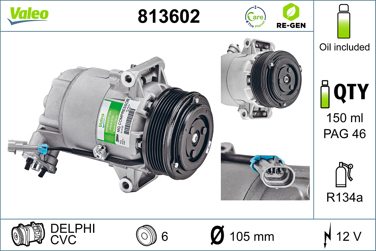 VALEO Kompressor, klimaanlæg 813602 for OPEL VAUXHALL