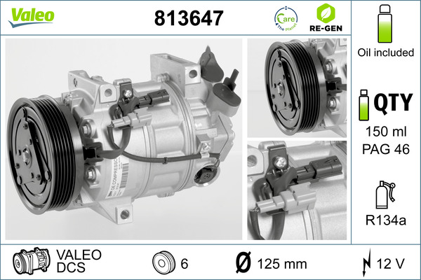 VALEO Kompressor, klimaanlæg 813647 for RENAULT