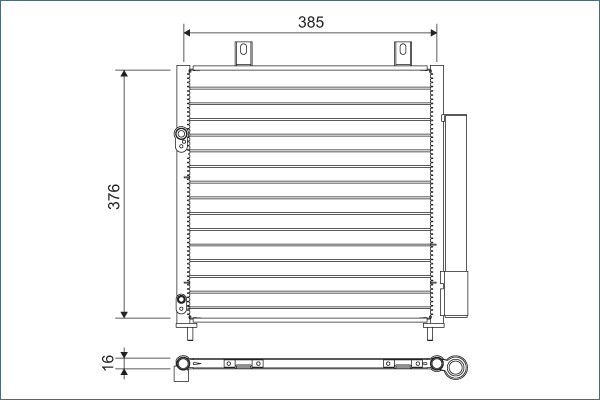 VALEO Kondensor, klimaanlæg 822600 for MITSUBISHI