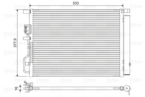 VALEO Kondensor, klimaanlæg 822612 for KIA HYUNDAI HYUNDAI (BEIJING)