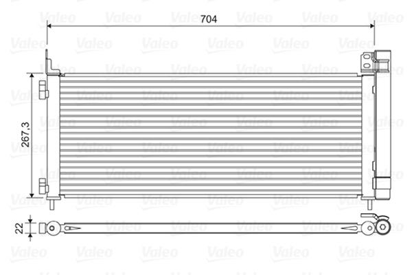 VALEO Kondensor, klimaanlæg 822619 for TOYOTA