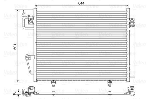 VALEO Kondensor, klimaanlæg 822620 for MITSUBISHI (GAC) MITSUBISHI