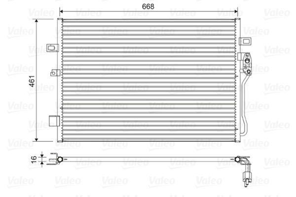 VALEO Kondensor, klimaanlæg 822625 for DODGE FIAT