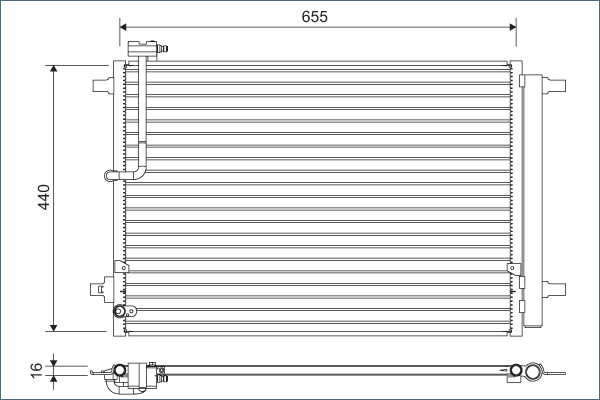 VALEO Kondensor, klimaanlæg 822633 for AUDI BENTLEY