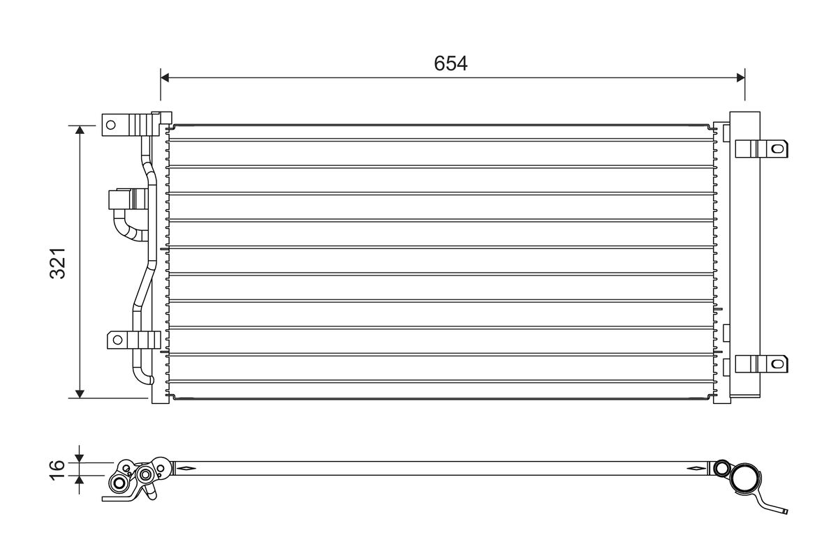 VALEO Kondensor, klimaanlæg 822702 for OPEL CHEVROLET
