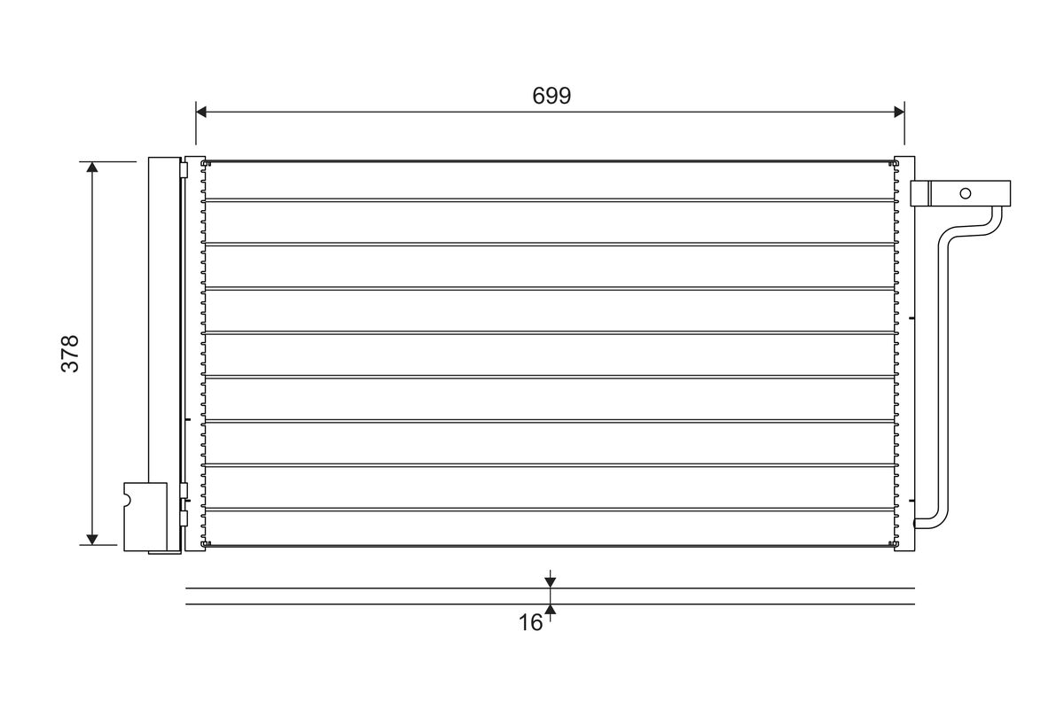 VALEO Kondensor, klimaanlæg 822727 for FORD FORD (CHANGAN)