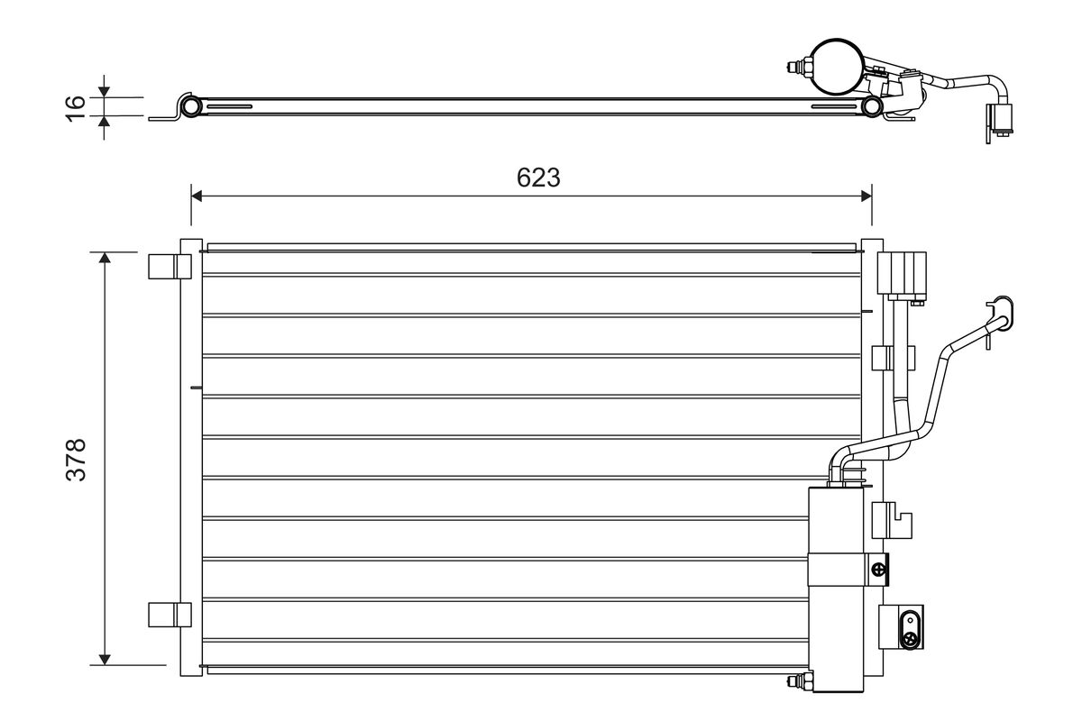 VALEO Kondensor, klimaanlæg 822733 for NISSAN