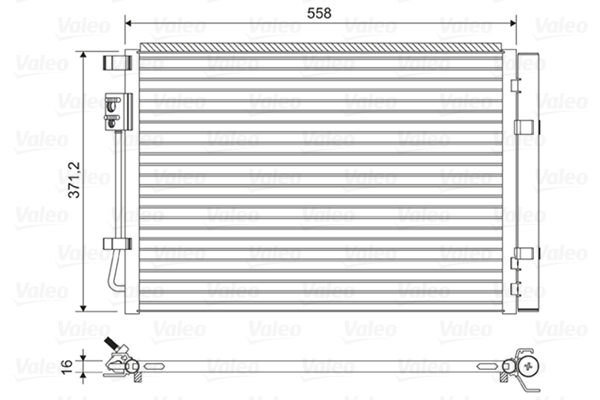 VALEO Kondensor, klimaanlæg 822597 for HYUNDAI