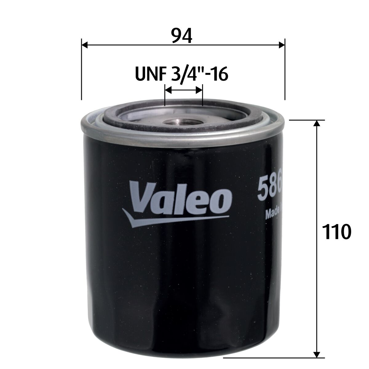VALEO Oliefilter 586134 Påskruet 110mm UNF 3/4 -16 for LAND ROVER