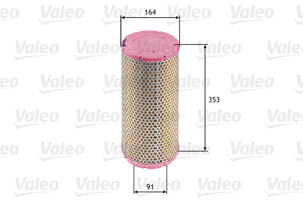 VALEO Luftfilter 585624 Filterindsats height_mm_209|Højde [mm]|354 outer_diameter_mm_497|Yderdiameter [mm]|164 inner_diameter_mm_496|Indvendig diamete