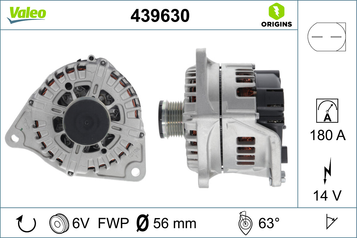 VALEO Generator 439630 for IVECO LANCIA PEUGEOT