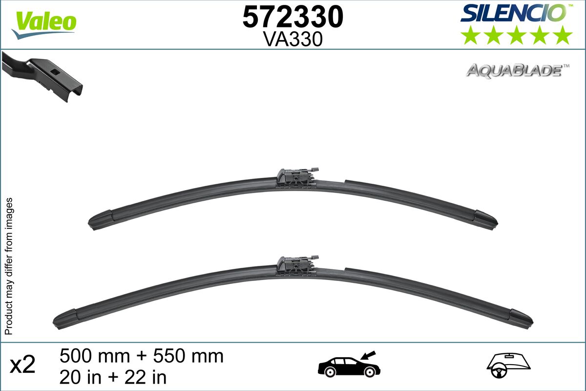 VALEO Viskerblad 572330 foran for MERCEDES-BENZ