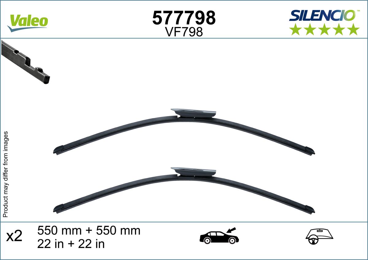 VALEO Viskerblad 577798 foran for MERCEDES-BENZ